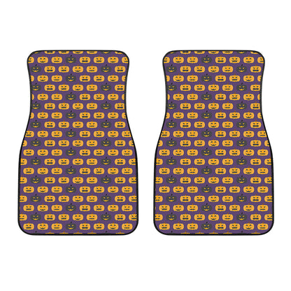 Halloween Pumpkin Pattern Print Front Car Floor Mats