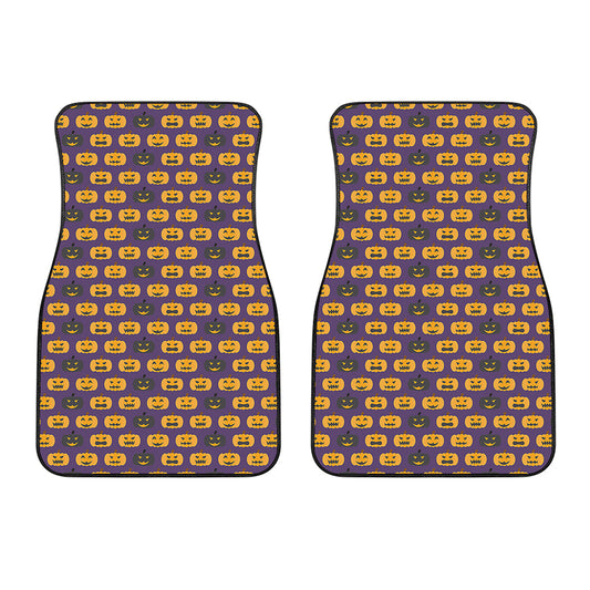 Halloween Pumpkin Pattern Print Front Car Floor Mats