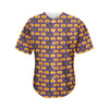 Halloween Pumpkin Pattern Print Men's Baseball Jersey