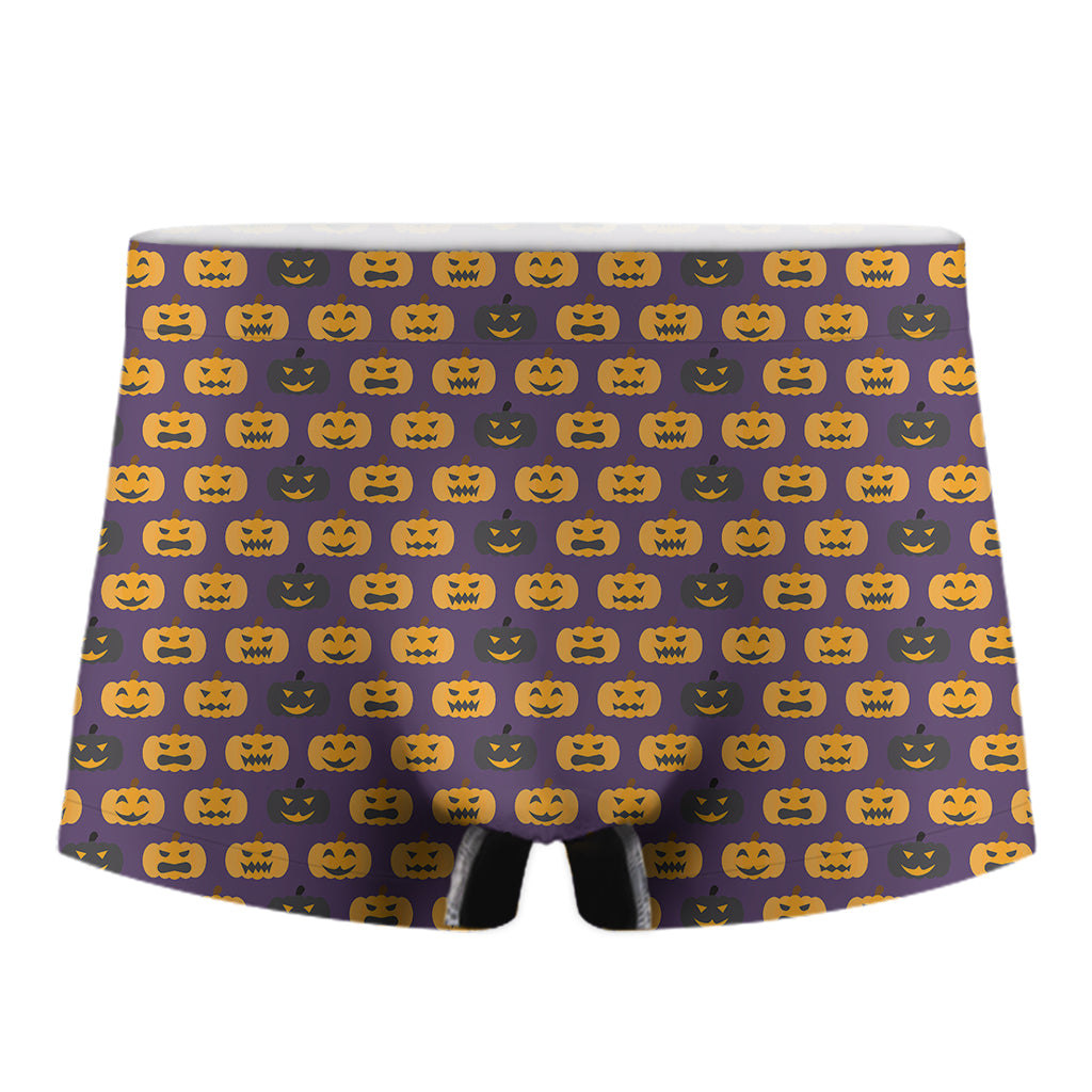 Halloween Pumpkin Pattern Print Men's Boxer Briefs