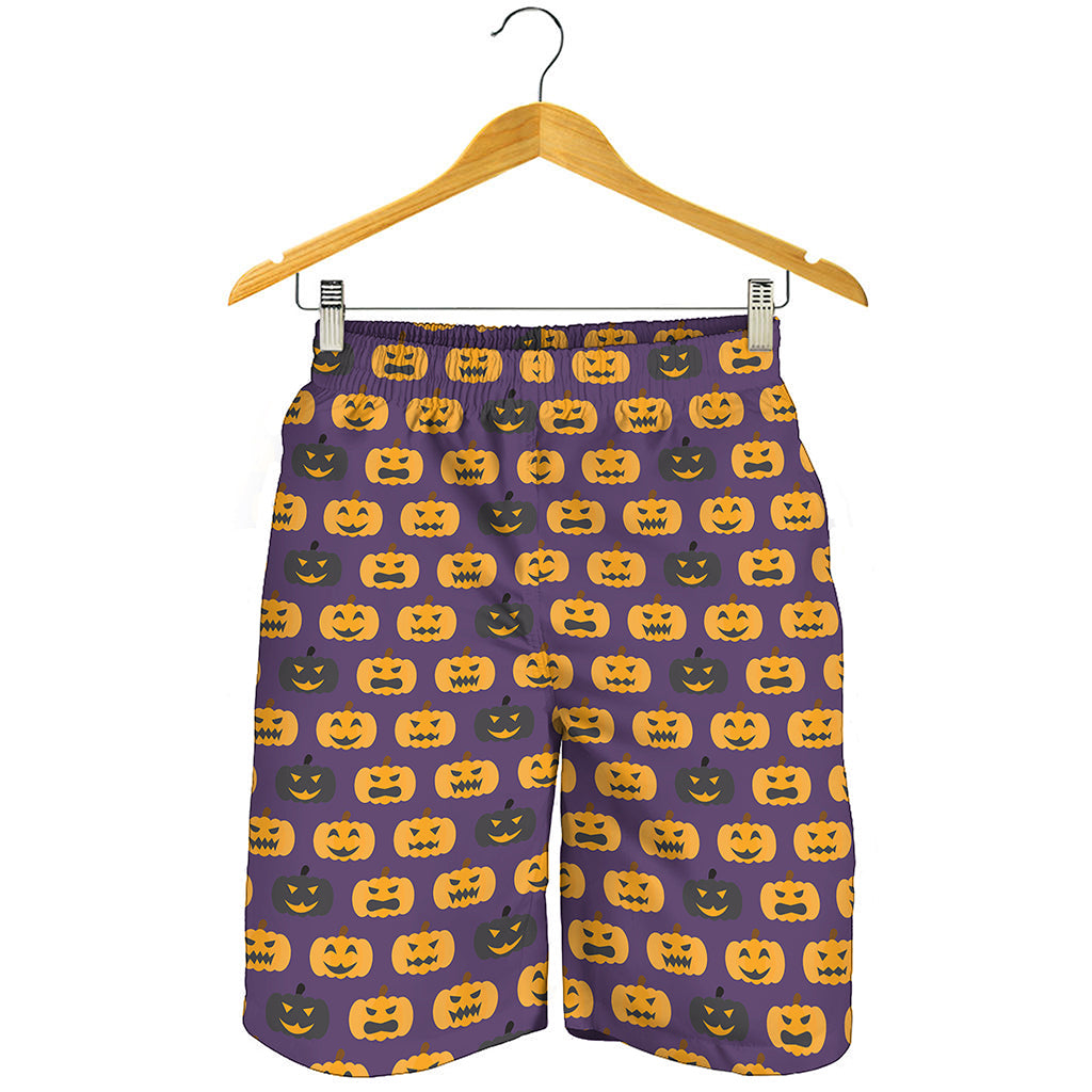 Halloween Pumpkin Pattern Print Men's Shorts