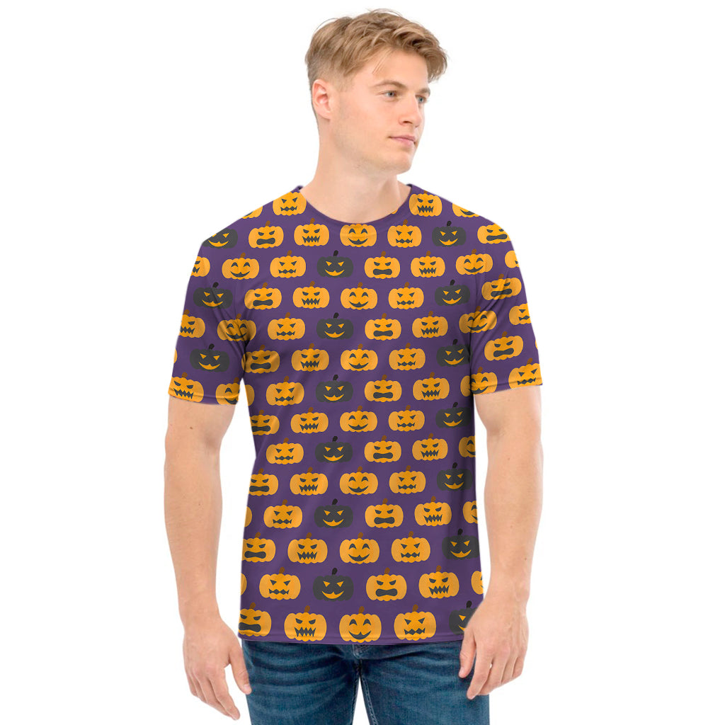 Halloween Pumpkin Pattern Print Men's T-Shirt