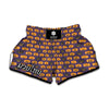 Halloween Pumpkin Pattern Print Muay Thai Boxing Shorts