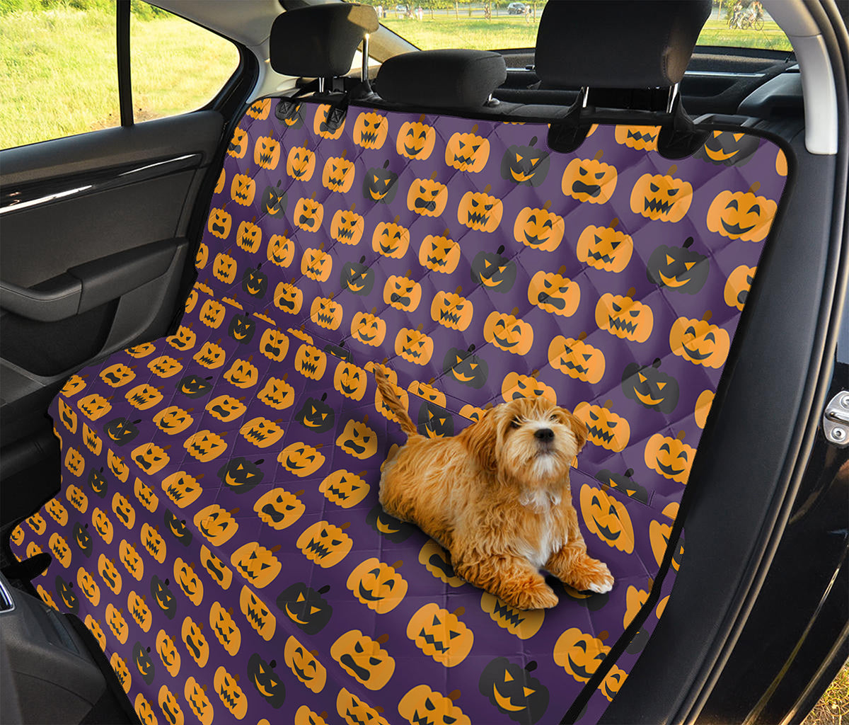 Halloween Pumpkin Pattern Print Pet Car Back Seat Cover