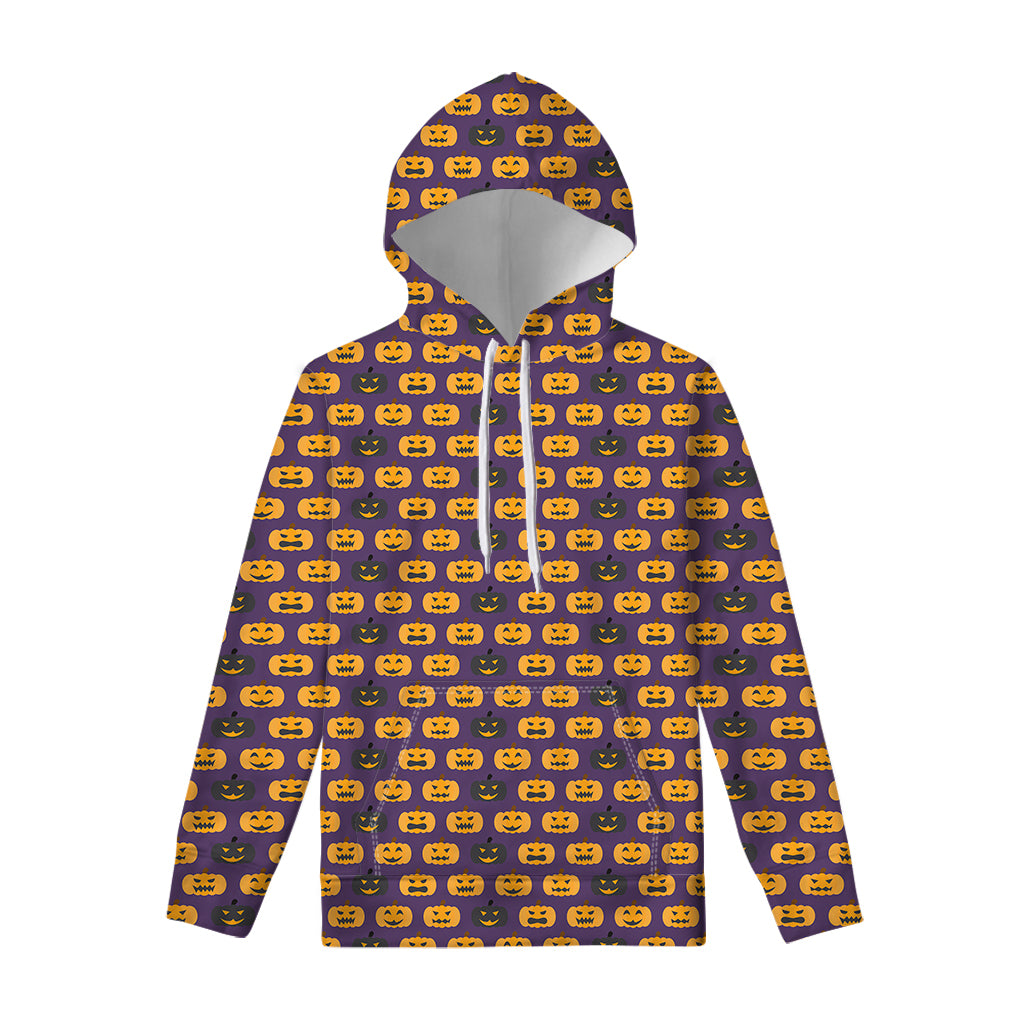 Halloween Pumpkin Pattern Print Pullover Hoodie