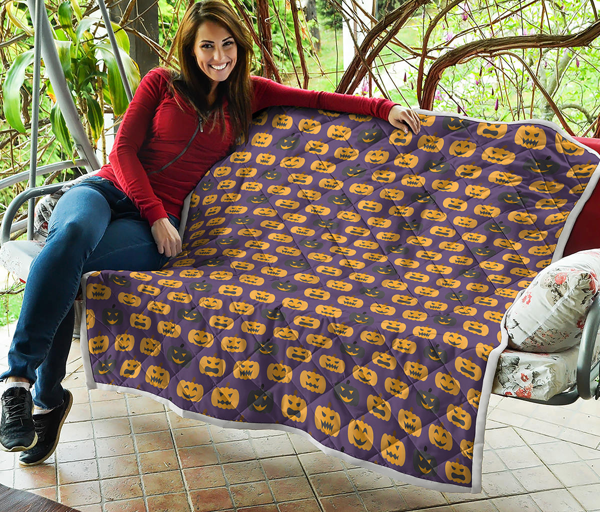 Halloween Pumpkin Pattern Print Quilt