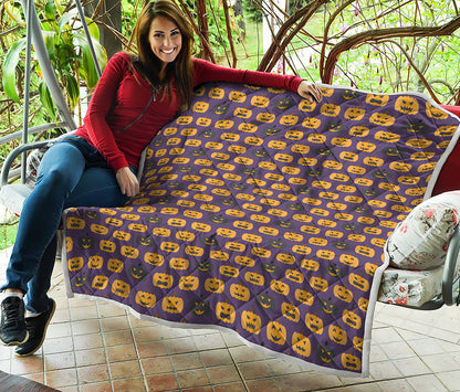 Halloween Pumpkin Pattern Print Quilt