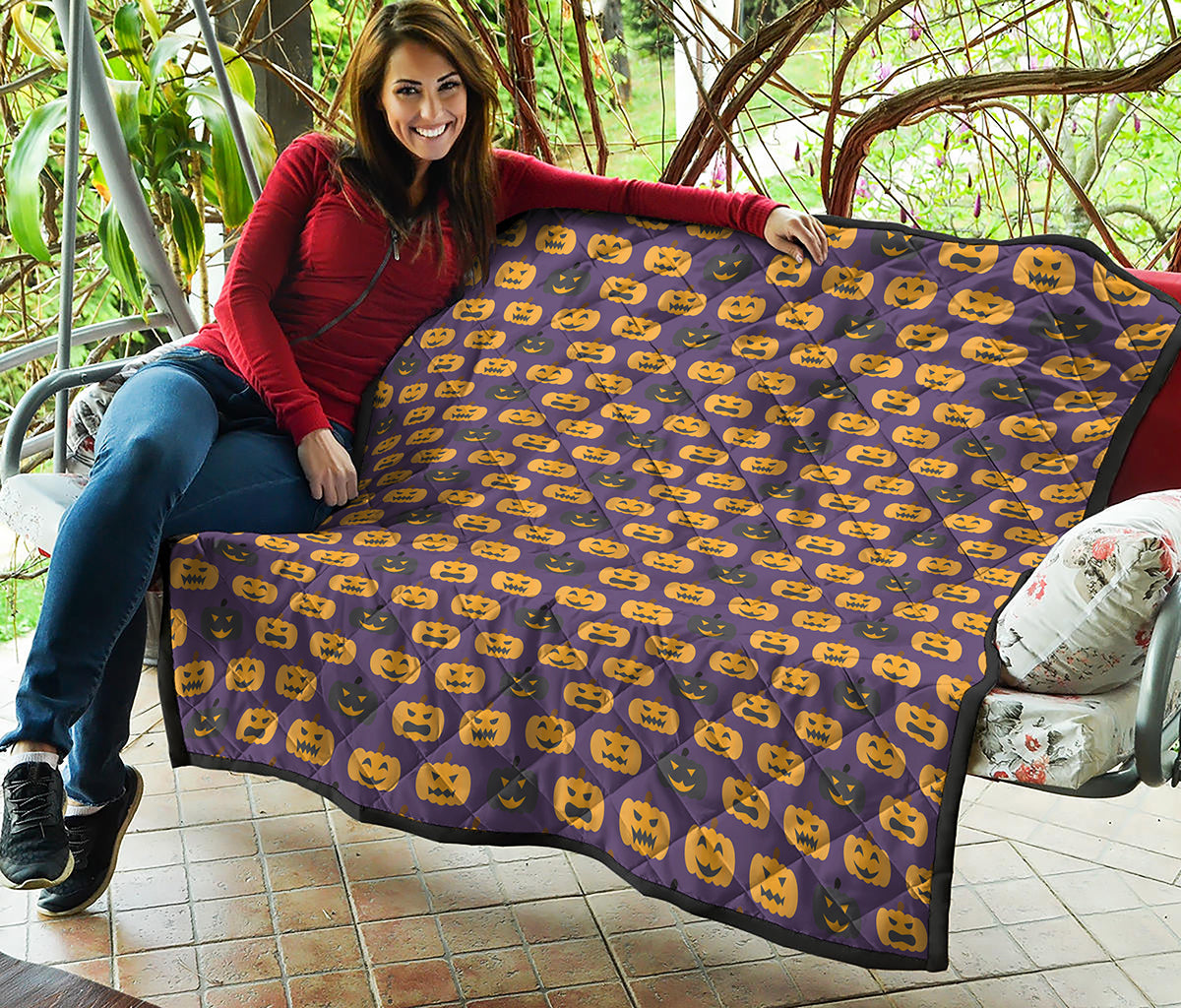 Halloween Pumpkin Pattern Print Quilt