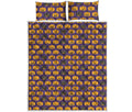 Halloween Pumpkin Pattern Print Quilt Bed Set