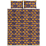 Halloween Pumpkin Pattern Print Quilt Bed Set