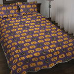 Halloween Pumpkin Pattern Print Quilt Bed Set