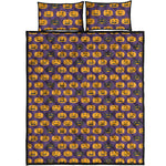Halloween Pumpkin Pattern Print Quilt Bed Set