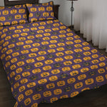 Halloween Pumpkin Pattern Print Quilt Bed Set