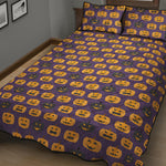 Halloween Pumpkin Pattern Print Quilt Bed Set