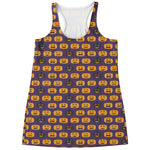 Halloween Pumpkin Pattern Print Women's Racerback Tank Top