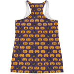 Halloween Pumpkin Pattern Print Women's Racerback Tank Top