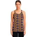 Halloween Pumpkin Pattern Print Women's Racerback Tank Top