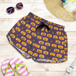 Halloween Pumpkin Pattern Print Women's Shorts