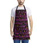 Halloween Pumpkin Smiley Faces Print Apron