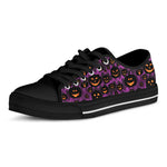 Halloween Pumpkin Smiley Faces Print Black Low Top Shoes