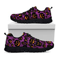 Halloween Pumpkin Smiley Faces Print Black Running Shoes