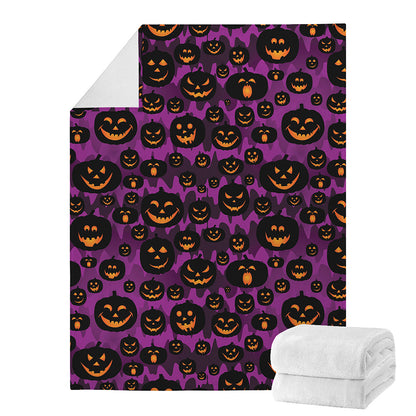 Halloween Pumpkin Smiley Faces Print Blanket