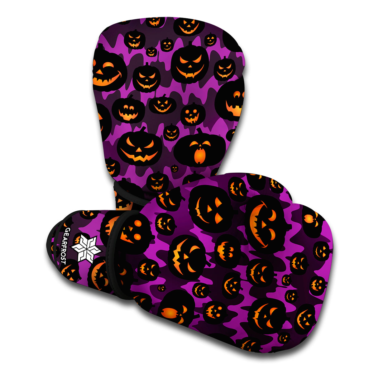 Halloween Pumpkin Smiley Faces Print Boxing Gloves