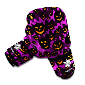 Halloween Pumpkin Smiley Faces Print Boxing Gloves