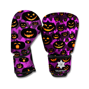 Halloween Pumpkin Smiley Faces Print Boxing Gloves