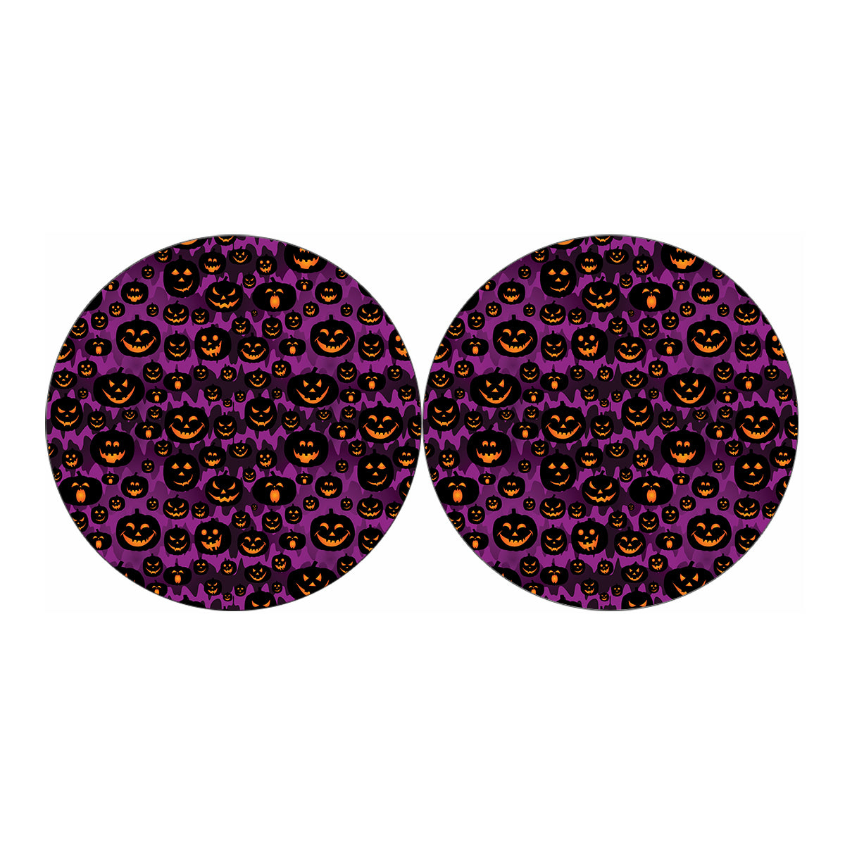 Halloween Pumpkin Smiley Faces Print Car Coasters