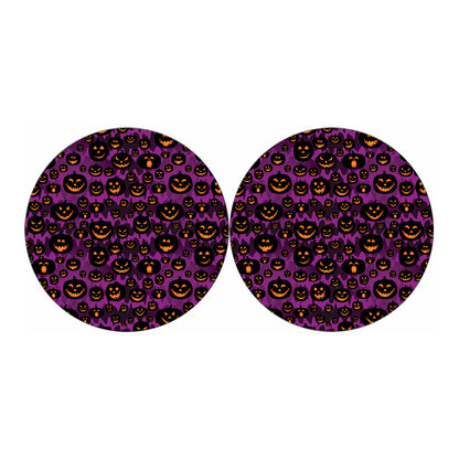 Halloween Pumpkin Smiley Faces Print Car Coasters