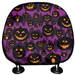 Halloween Pumpkin Smiley Faces Print Car Headrest Covers
