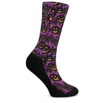 Halloween Pumpkin Smiley Faces Print Crew Socks