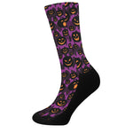Halloween Pumpkin Smiley Faces Print Crew Socks
