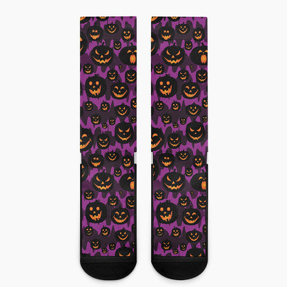 Halloween Pumpkin Smiley Faces Print Crew Socks
