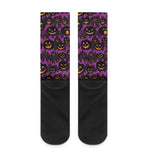 Halloween Pumpkin Smiley Faces Print Crew Socks