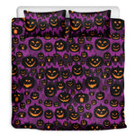 Halloween Pumpkin Smiley Faces Print Duvet Cover Bedding Set