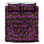 Halloween Pumpkin Smiley Faces Print Duvet Cover Bedding Set