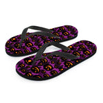 Halloween Pumpkin Smiley Faces Print Flip Flops