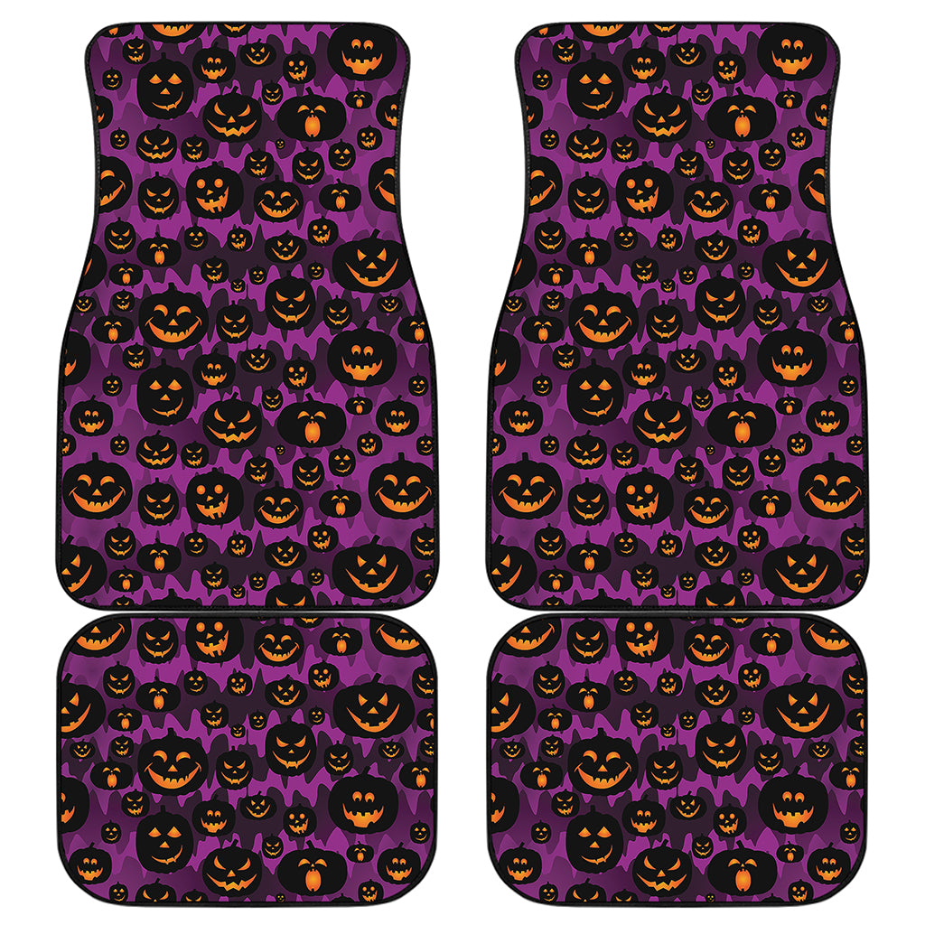 Halloween Pumpkin Smiley Faces Print Front and Back Car Floor Mats