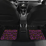 Halloween Pumpkin Smiley Faces Print Front and Back Car Floor Mats