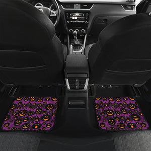 Halloween Pumpkin Smiley Faces Print Front and Back Car Floor Mats