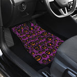 Halloween Pumpkin Smiley Faces Print Front and Back Car Floor Mats