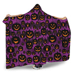 Halloween Pumpkin Smiley Faces Print Hooded Blanket