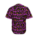 Halloween Pumpkin Smiley Faces Print Men's Baseball Jersey