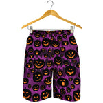Halloween Pumpkin Smiley Faces Print Men's Shorts