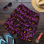 Halloween Pumpkin Smiley Faces Print Men's Shorts