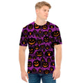 Halloween Pumpkin Smiley Faces Print Men's T-Shirt