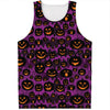 Halloween Pumpkin Smiley Faces Print Men's Tank Top