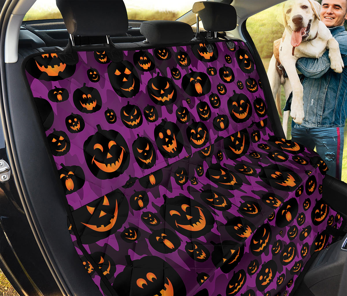 Halloween Pumpkin Smiley Faces Print Pet Car Back Seat Cover